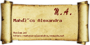 Mahács Alexandra névjegykártya